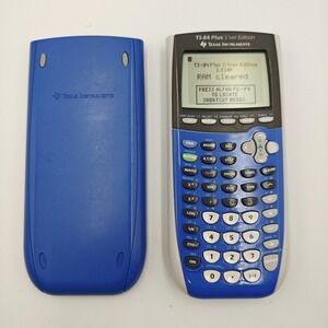 Texas Instruments TI-84 Plus Silver Edition Blue Graphing Calculator w/ Cover